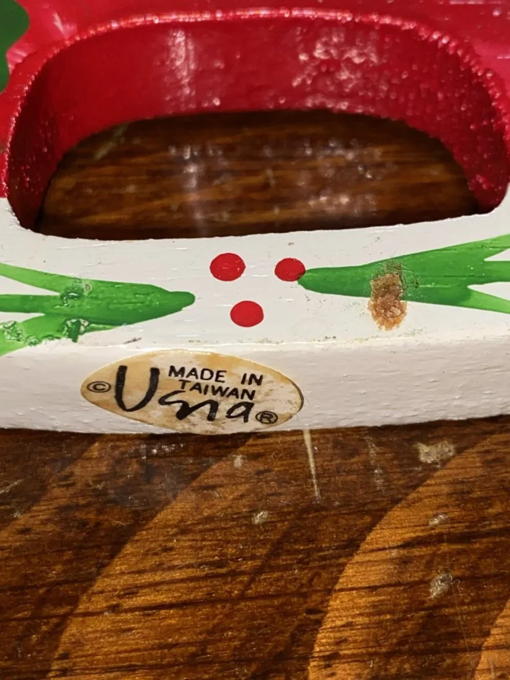 Adorable Vintage Vera Neumann Wooden Napkin Rings, Set of 6, Santa-Snowman-Angel